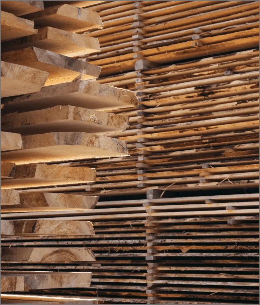 積み重なった木材の写真